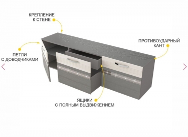 ТВ-тумба Витра Графит 604.03
