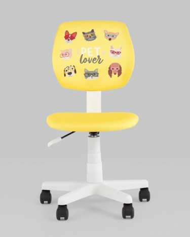 Кресло компьютерное детское Stool Group ЛОЛО Pet Lover желтый пластик белый