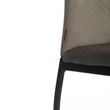 Стул Tetchair CAPRI mod. BC565-DC металл, флок, 43 х 53 х 92 см, Dark grey темно-серый HLR24 / черный