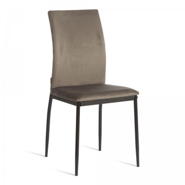 Стул Tetchair CAPRI mod. BC565-DC металл, флок, 43 х 53 х 92 см, Dark grey темно-серый HLR24 / черный