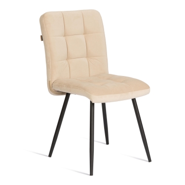 Стул обеденый Tetchair Medeo велюр, 47х56х89, молочный/черный, Porsche 2