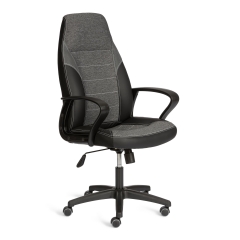 Кресло Tetchair INTER 24 кож/зам/ткань, черный/серый, 36-6/207/TW-12/TW-11