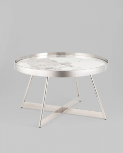 Журнальный стол Stool Group Гера 80х80 см серебро