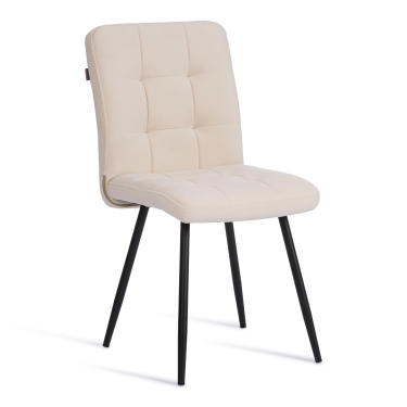 Стул обеденный Tetchair Medeo флок , 47х56х89, молочный/черный, 4
