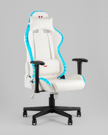 Кресло геймерское с подсветкой Stool Group TopChairs GMM-080 белый на черной базе