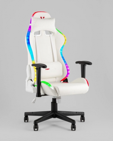 Кресло геймерское с подсветкой Stool Group TopChairs GMM-080 белый на черной базе