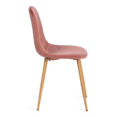 Стул Tetchair BREEZE mod. 4724 / 1 шт. в упаковке вельвет/металл, 44 х 53 х 87 см, Coral коралловый HLR44 / натуральный
