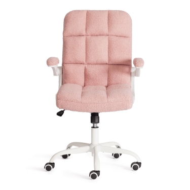 Кресло офисное Tetchair Lugano Wh ткань teddy, розовый