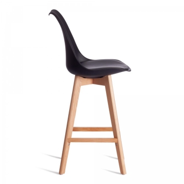 Стул барный Tetchair TULIP BAR mod. C1014H-1 / 1 шт. в упаковке пластик/дерево, 42 х 47,5 х 104 см, Black Черный 3010/ натуральный