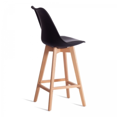Стул барный Tetchair TULIP BAR mod. C1014H-1 / 1 шт. в упаковке пластик/дерево, 42 х 47,5 х 104 см, Black Черный 3010/ натуральный