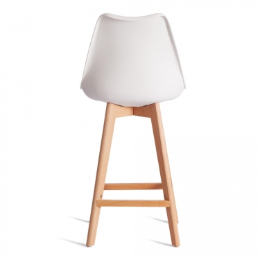 Стул барный Tetchair TULIP BAR mod. C1014H-1 / 1 шт. в упаковке пластик/дерево, 42 х 47,5 х 104 см, White Белый 70029/ натуральный