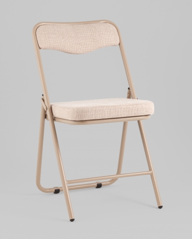Стул складной мягкий Stool Group Джонни рогожка бежевая каркас бежевый