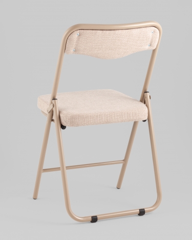 Стул складной мягкий Stool Group Джонни рогожка бежевая каркас бежевый