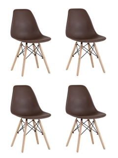 Стул Stool Group Eames Style DSW коричневый 4 шт. комплект разборный каркас