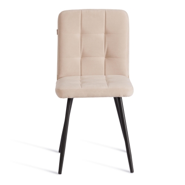 Стул обеденный Tetchair Medeo LT, велюр, бежевый/черный, 7, 45х56х89 см