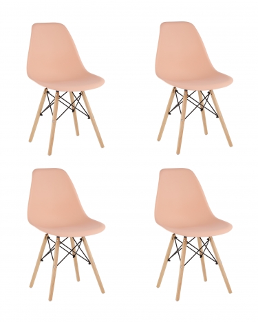 Стул Stool Group Eames Style DSW персиковый 4 шт. комплект разборный каркас