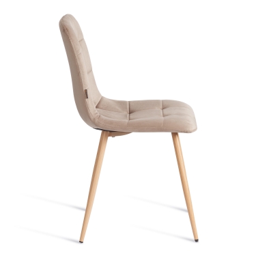 Стул Tetchair CHILLY mod. JSC-220 Велюр/металл , 44,5х52,5х88 см, Beige бежевый HLR8 / натуральный