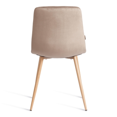 Стул Tetchair CHILLY mod. JSC-220 Велюр/металл , 44,5х52,5х88 см, Beige бежевый HLR8 / натуральный