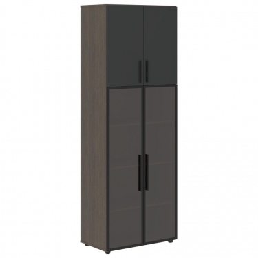 Шкаф комбинированный Skyland VELION VHCS 80.2 Яшма черный Дуб Сильвер