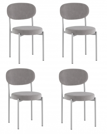 Стул Stool Group Бриф SN NEW велюр серый каркас светло-серый муар 4 шт