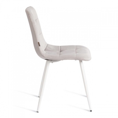 Стул Tetchair CHILLY mod. JSC-220 / 2 шт. в упаковке Велюр/металл , 44,5х52,5х88 см, Light grey светло-серый HLR14 / белый