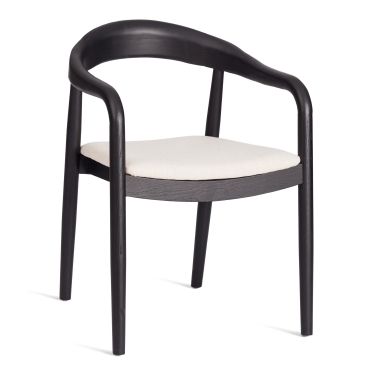 Стул Tetchair BALDUR дерево вяз/ткань лен, черный/бежевый лен, 49х52х76,5 см