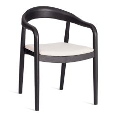 Стул Tetchair BALDUR дерево вяз/ткань лен, черный/бежевый лен, 49х52х76,5 см