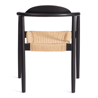 Стул Tetchair MIDGARD дерево вяз/бечевка, черный, 50х51х78,5 см