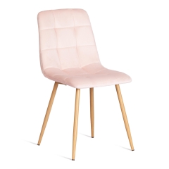 Стул Tetchair CHILLY mod. 7094-1 / 1 шт. в упаковке вельвет/металл, 44,5х52,5х86 см, pink розовый HLR39 / натуральный