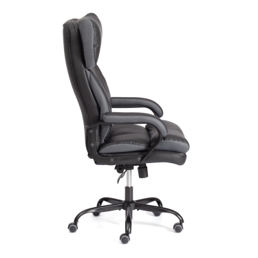 Кресло руководителя Tetchair Duke metal BL кож/зам/ткань, черный/серый, 36-6/12
