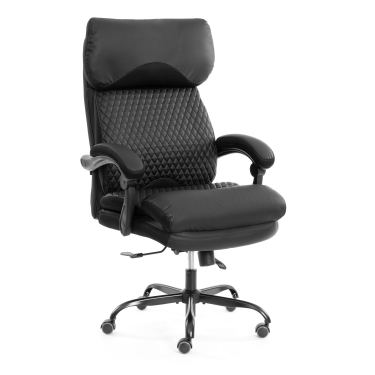 Кресло руководителя Tetchair Chief metalBL кож/зам/ткань, черный/черный стеганный/черный, 36-6/36-6/TW-11