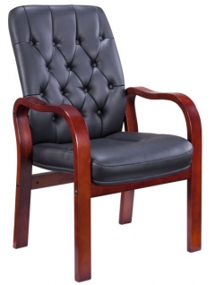 Стул руководителя Everprof Everprof Monaco Wood CF Экокожа Черный
