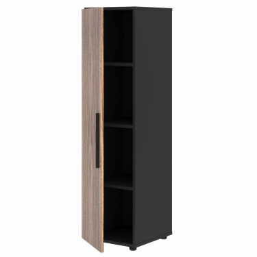 Шкаф-колонка с глухой средней дверью левый Skyland VELION VENEER VRMCS 40.1 L Американский орех Яшма черная