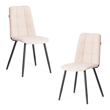 Стул обеденный Tetchair Asti 2 шт. в упаковке TREND, велюр, бежевый/черный, 7, 50х55х93