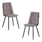 Стул обеденный Tetchair Asti 2 шт. в упаковке TREND, велюр, серый/чёрный, 29, 50х55х93