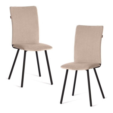 Стул обеденный Tetchair La Rousse 2 шт. в упаковке NEW, велюр, бежевый/черный, 7, 45х55х93 см