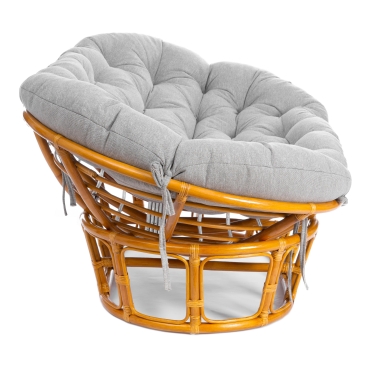 Диван Tetchair MAMASAN/МАМАСАН 23/02 W /с подушкой/ 169х102х80 см, Pecan орех, матрац 182х119 см, ткань серо-бежевая 3М 16/2