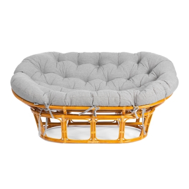 Диван Tetchair MAMASAN/МАМАСАН 23/02 W /с подушкой/ 169х102х80 см, Pecan орех, матрац 182х119 см, ткань серо-бежевая 3М 16/2