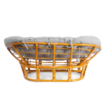 Диван Tetchair MAMASAN/МАМАСАН 23/02 W /с подушкой/ 169х102х80 см, Pecan орех, матрац 182х119 см, ткань серо-бежевая 3М 16/2