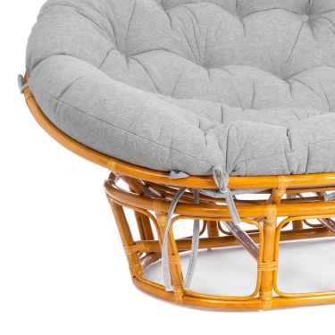 Диван Tetchair MAMASAN/МАМАСАН 23/02 W /с подушкой/ 169х102х80 см, Pecan орех, матрац 182х119 см, ткань серо-бежевая 3М 16/2