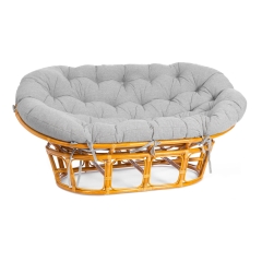 Диван Tetchair MAMASAN/МАМАСАН 23/02 W /с подушкой/ 169х102х80 см, Pecan орех, матрац 182х119 см, ткань серо-бежевая 3М 16/2