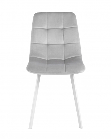 Стул Stool Group Chilly NEW велюр серебристый белые ножки