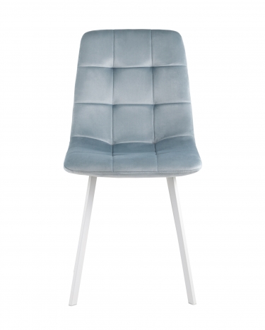 Стул Stool Group Chilly NEW велюр серо-голубой белые ножки