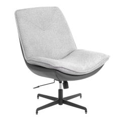 Кресло лаунж Tetchair Cosmo велюр/букле HYP/экокожа, светло-серый/графит
