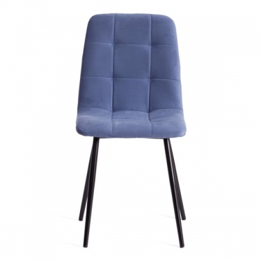 Стул Tetchair CHILLY MAX / 1 шт. в упаковке Велюр/металл , 45 х 54 х 90 см , серо-голубой/черный