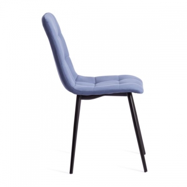 Стул Tetchair CHILLY MAX / 1 шт. в упаковке Велюр/металл , 45 х 54 х 90 см , серо-голубой/черный