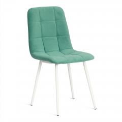 Стул Tetchair CHILLY MAX / 1 шт. в упаковке Велюр/металл , 45 х 54 х 90 см , бирюзово-зеленый/белый