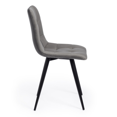 Стул Tetchair CHILLY mod. 7095-1 / 2 шт. в упаковке ткань/металл, 45x53х88 см, высота до сиденья 50 см, серый barkhat 26/черный