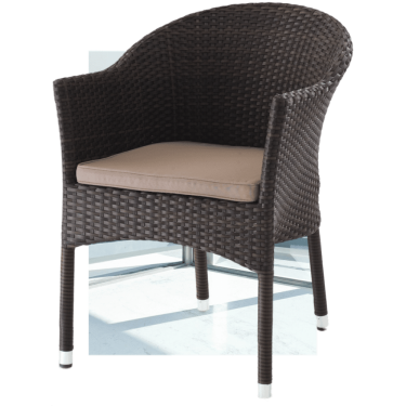 Плетеное кресло Афина-мебель AFM-353BL Brown + подушка