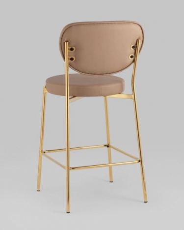 Стул полубарный Stool Group Барбара NEW экокожа бежевая золотые ножки 2 шт.